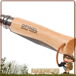 Couteau fermant Opinel Baroudeur 7 VRI manche en bois de hêtre vernis de 10 cm. Lame acier inox sandvik 12C27