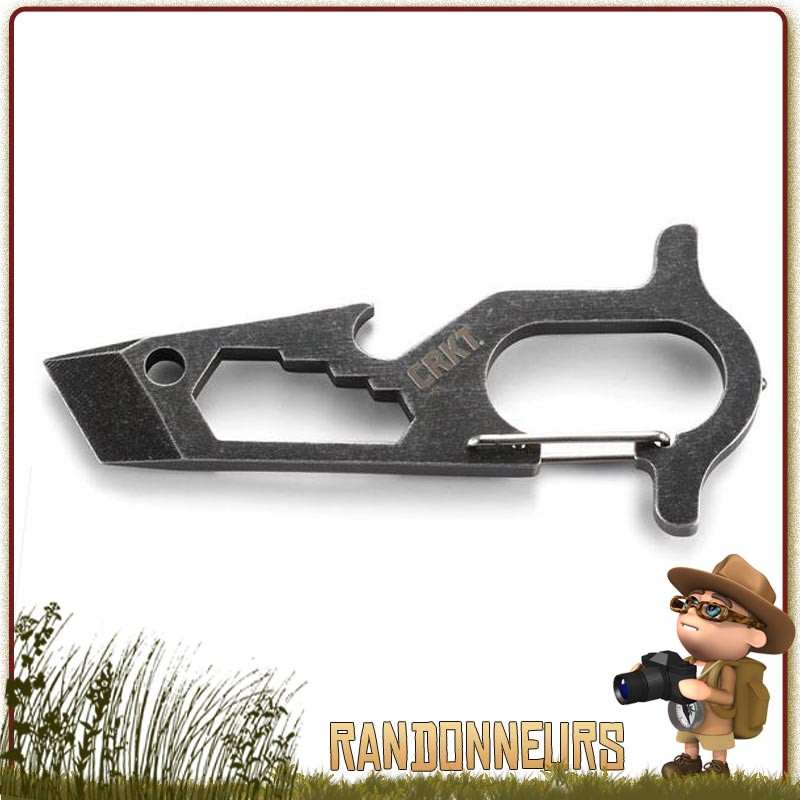 Multi-tools de survie pratique, le Pryma CRKT est un ingénieux survival tools tout en acier 3Cr13 finition stonewash