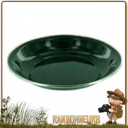 Assiette à soupe de camping tôle acier émaillée VERTE highlander Vaisselle tôle émaillée pour le camping nature originel