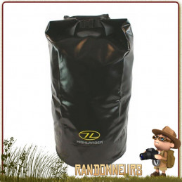 Sac Étanche PVC 15 Litres NOIR Highlander triple couche avec coutures soudées ultra résistant