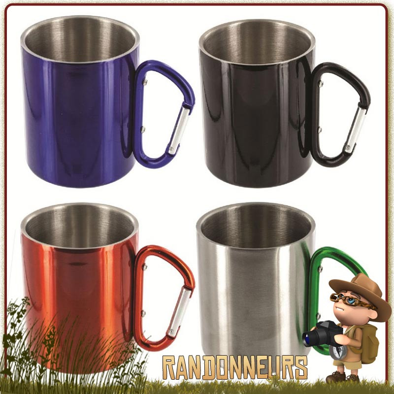 Tasse inox camping 9,5 x 9 cm 500 ml - Achat vente pas cher Buscraft et  randonnée