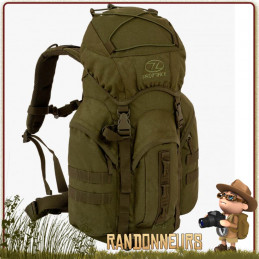 Sac à Dos FORCES 25 Litres OLIVE Highlander robuste pour la randonnée bushcraft opex militaire