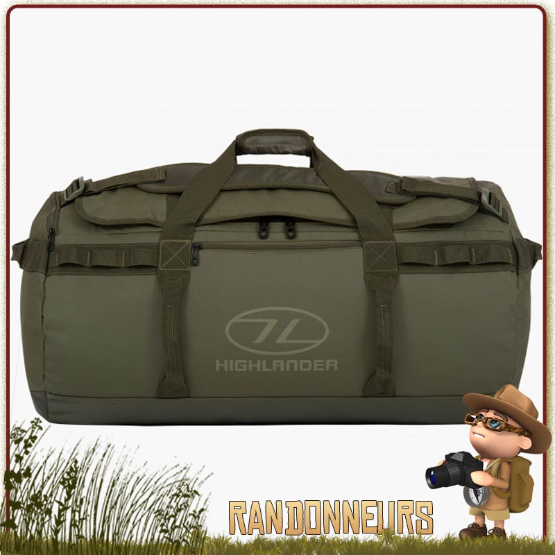 Sac transport militaire étanche Duffle Bag Storm KitBag 90L Vert Highlander résistant