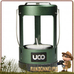 Mini Lanterne Compacte Verte UCO randonnée et bushcraft. Lumière naturelle de 15 lumens à la bougie